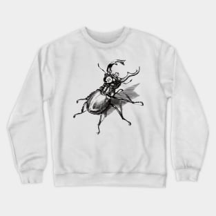 Dramabite Vintage stag beetle illustration Crewneck Sweatshirt